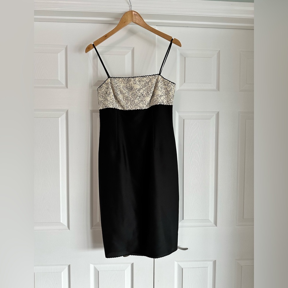 Ann Taylor black and white spaghetti strap dress. Size 2.